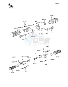 KZ 550 A (A3-A4) drawing FOOTRESTS -- 82-83 A3_A4- -