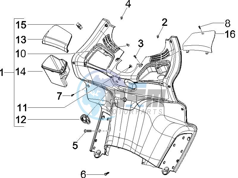 Front glove-box - Knee-guard panel