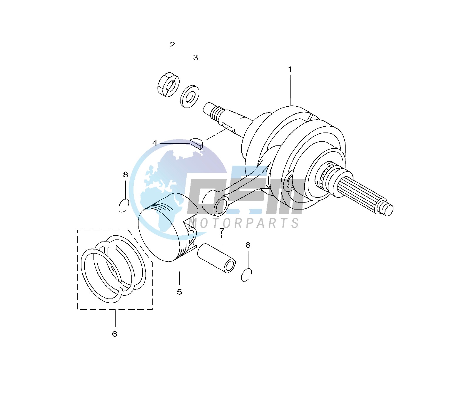 CRANKSHAFT AND PISTON