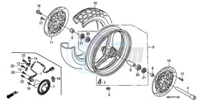 XL1000VA9 France - (F / ABS CMF) drawing FRONT WHEEL