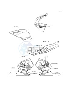 ZX 600 F [NINJA ZX-6R] (F1-F3) [NINJA ZX-6R] drawing DECALS-- RED- --- ZX600-F3- -