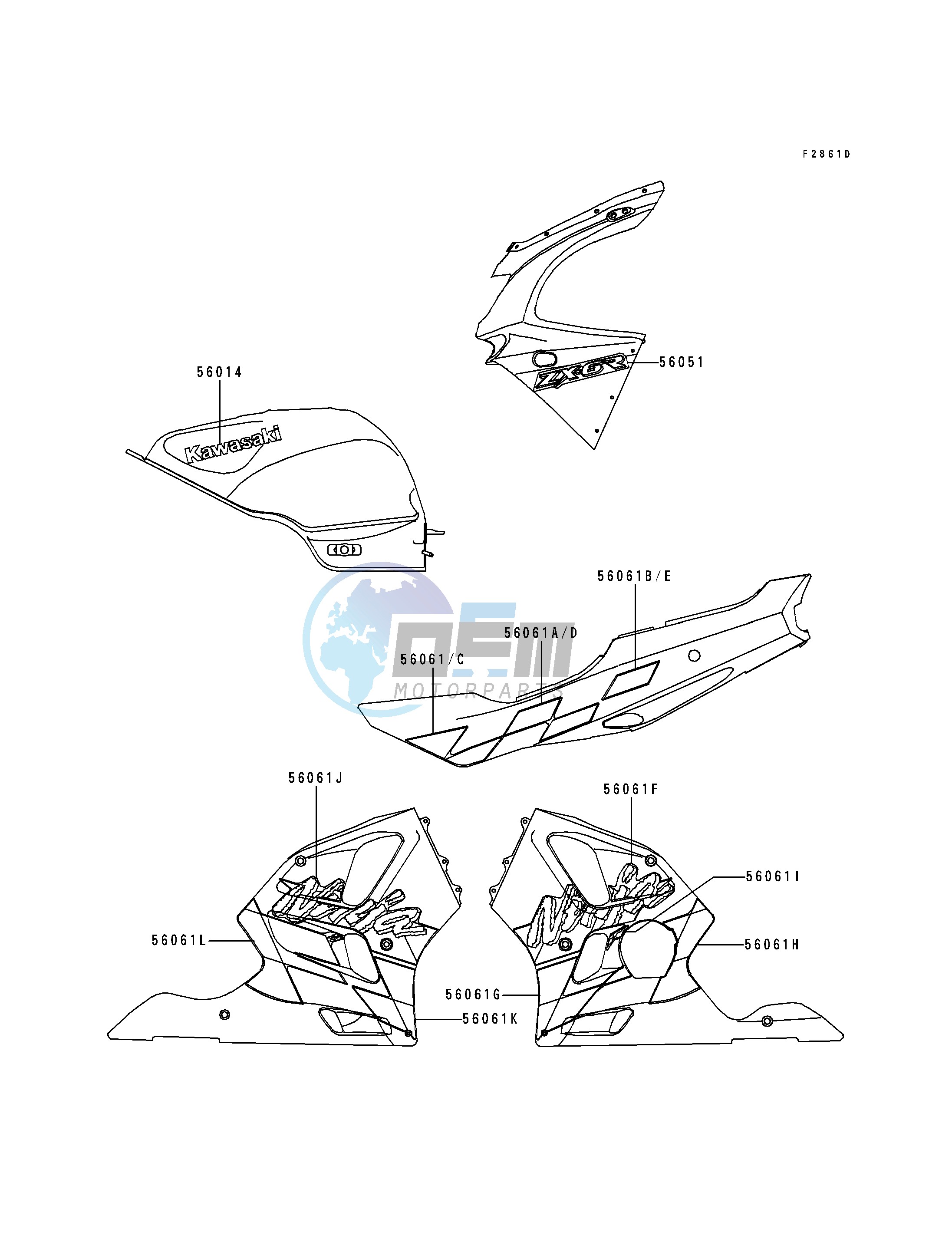 DECALS-- RED- --- ZX600-F3- -