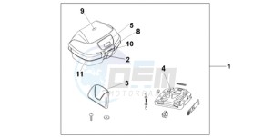 VFR8009 Europe Direct - (ED / MME TWO) drawing 45L TOP BOX SWORD SILVER METALLIC