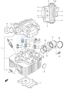 LT-Z250 (E19) drawing CYLINDER HEAD