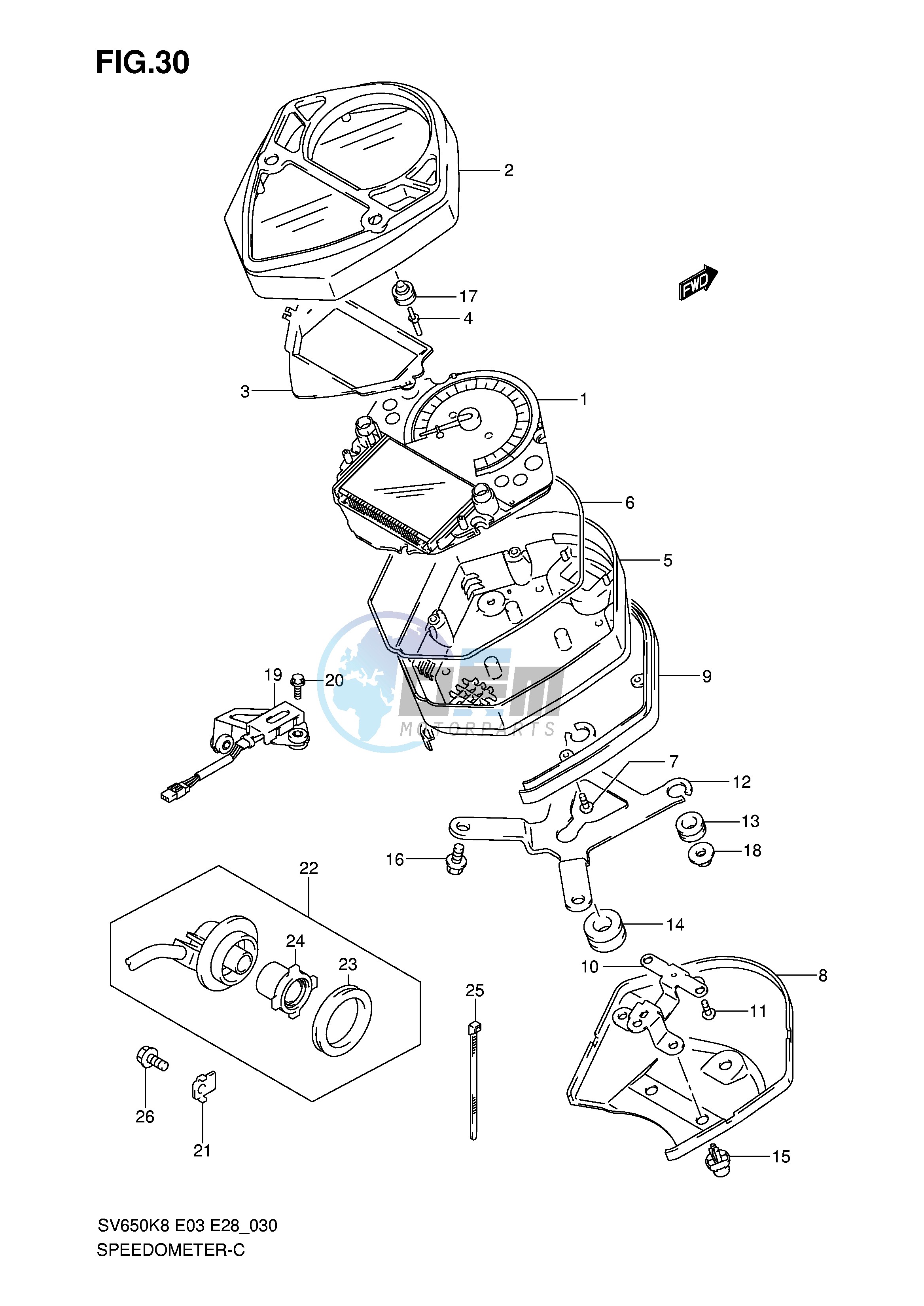 SPEEDOMETER (SV650K8 K9)