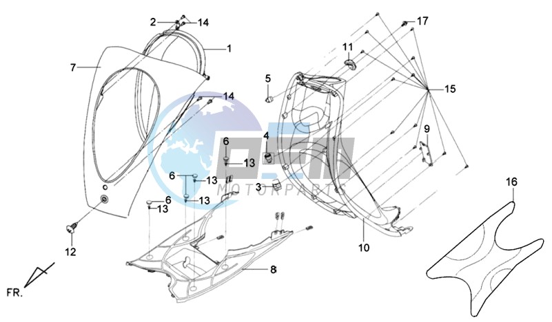 FR PLATE / HEAD LIGHT / FOOTREST