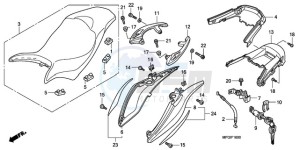 CB600FA France - (F / CMF 25K) drawing SEAT/REAR COWL