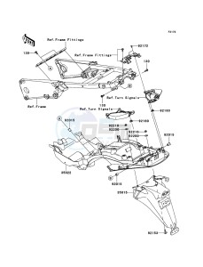 ZZR1400 ABS ZX1400B7F FR GB XX (EU ME A(FRICA) drawing Rear Fender(s)