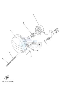 YFM450FWA GRIZZLY 450 IRS (BM81) drawing HEADLIGHT 1