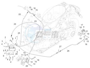 GTS 300 4T 4V IE ABS E3-E4 (NAFTA) drawing Brakes pipes - Calipers (ABS)