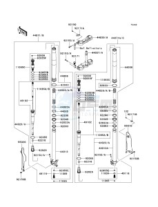 KLX 450 A [KLX450R] (A8F-A9F) A9F drawing FRONT FORK