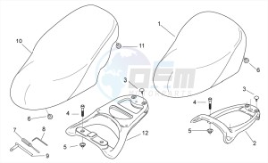 Scarabeo 50 2t e2 (eng. piaggio) drawing Seat - Carrier