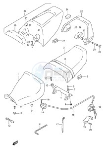 GSX-R1100W (E2) drawing SEAT (MODEL R)