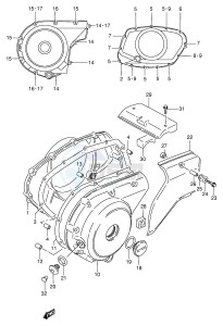 VS600GL (E2) INTRUDER drawing CRANKCASE COVER