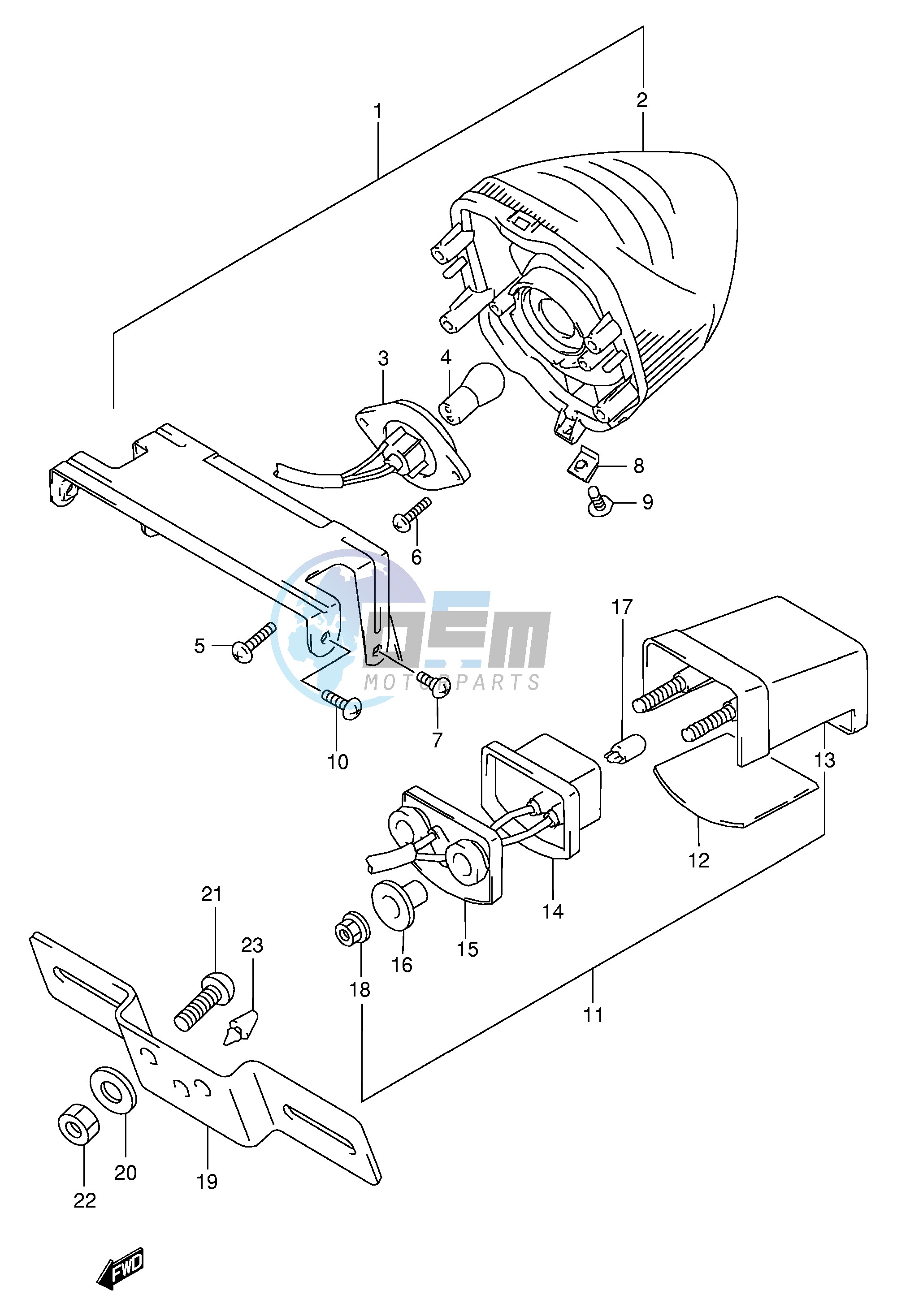 TAIL LAMP (MODEL W X Y K1 K2)