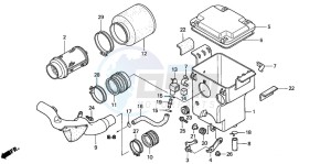 TRX350TM FOURTRAX 350 drawing AIR CLEANER