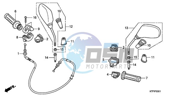 SWITCH/CABLE/MIRROR (SH1259/1509)