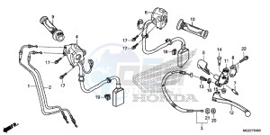 CB500FAF CB500F UK - (E) drawing HANDLE LEVER/SWITCH/CABLE