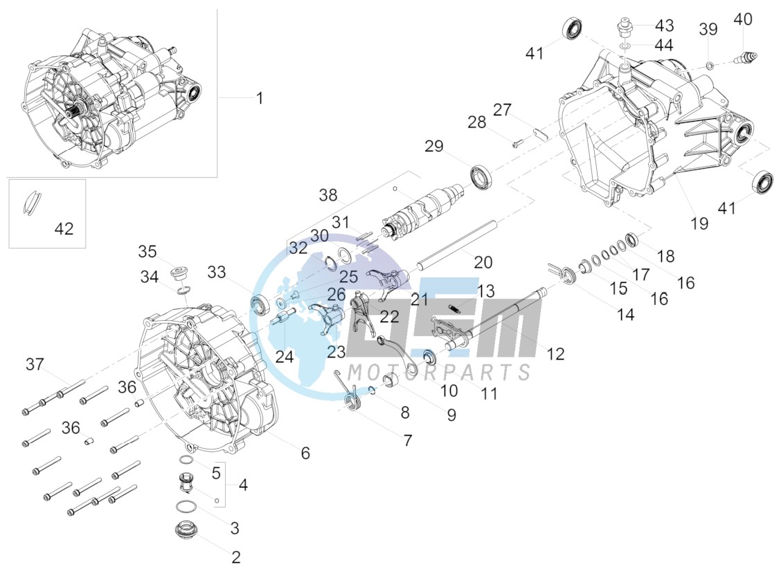 Gear box / Selector / Shift cam