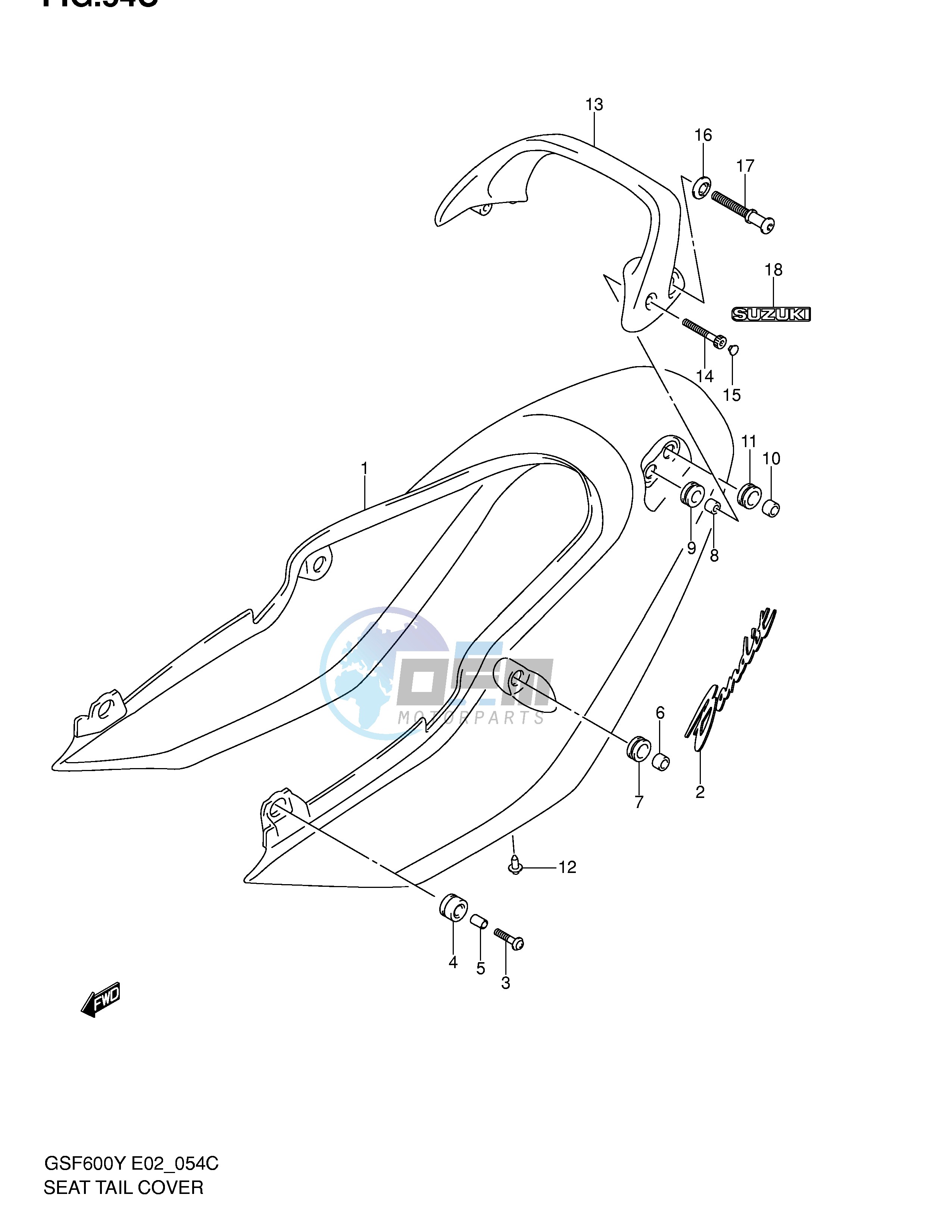 SEAT TAIL COVER (GSF600K2 UK2)