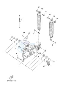 YP125RA (ABS) X-MAX 125 ABS (2DMG 2DMG) drawing REAR ARM & SUSPENSION