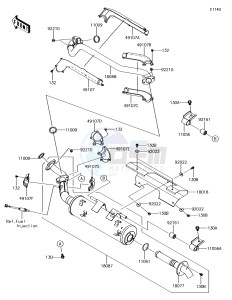 BRUTE FORCE 750 4x4i EPS KVF750HGF EU drawing Muffler(s)