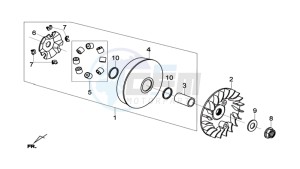 MAXSYM 600I drawing CLUTCH / V BELT