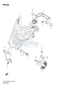 LT-Z400 (E28-E33) drawing HEADLAMP