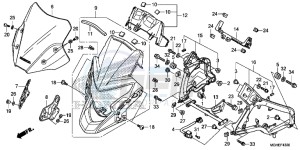 VFR1200XDE CrossTourer - VFR1200X Dual Clutch 2ED - (2ED) drawing UPPER COWL