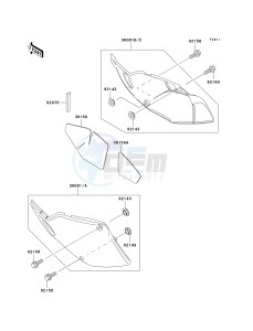 KLX 300 A [KLX300R] (A7-A9) [KLX300R] drawing SIDE COVERS