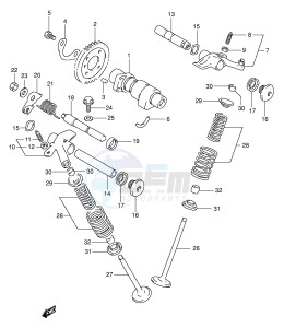 DR350 (E1) drawing CAM SHAFT - VALVE (MODEL L M N P)