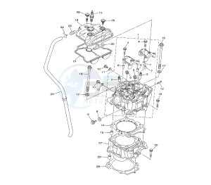 YZ F 450 drawing CYLINDER AND HEAD