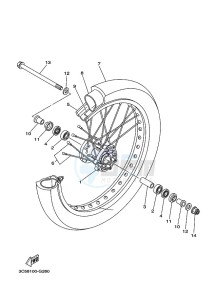 XT250 XT250N (B1UG) drawing FRONT WHEEL