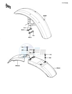 KZ 1100 B [GPZ) (B1-B2) [GPZ) drawing FENDERS