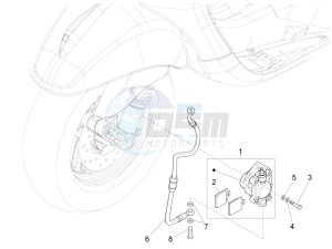 S 125 4T 3V ie drawing Brakes pipes - Calipers