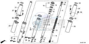 VT750CSD Shadow - VT750CS-D 2ED - (2ED) drawing FRONT FORK (VT750C/CA/CS)