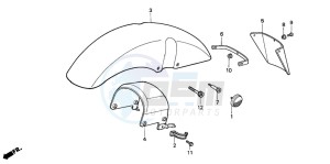 NX250 drawing FRONT FENDER