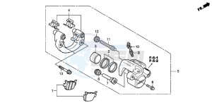 FES125A S-WING drawing REAR BRAKE CALIPER (FES1257/A7)(FES1507/A7)