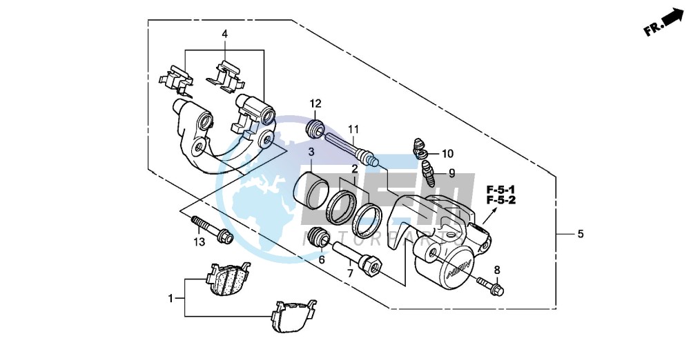 REAR BRAKE CALIPER (FES1257/A7)(FES1507/A7)