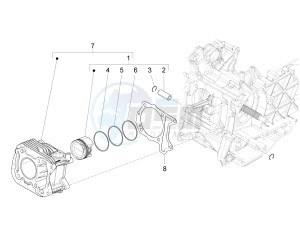 PRIMAVERA 50 4T 3V E4 30 MPH NOABS 30 Mph (NAFTA) drawing Cylinder-piston-wrist pin unit