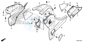 TRX420FE1F TRX420 Europe Direct - (ED) drawing SIDE COVER/ TANK COVER