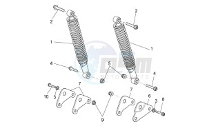 Scarabeo 125-200 ie Light drawing Rear Shock absorber