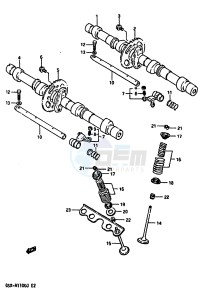 GSX-R1100 (G-H-J) drawing CAM SHAFT-VALVE