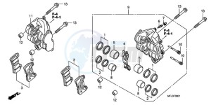 CBR600RR9 UK - (E / MME SPC 3E) drawing FRONT BRAKE CALIPER (CBR600RR9,A/RA9,A)