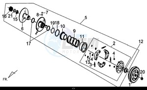 X'PRO 50 (45 Km/h) (AE05W9-EU) (E4) (L8-M1) drawing DRIVEN PULLEY ASSY