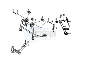 ORBIT 50 25KMH drawing CENTRAL STAND / SIDE STAND / KICKSTARTER PEDAL