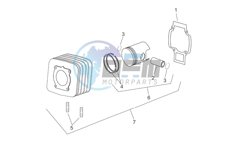 Cylinder with piston