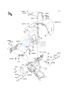 KSV 700 B [KFX 700] (B6F-B9F) B6F drawing FRONT FENDER-- S- -