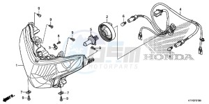 CBR125RTF CBR125RT UK - (E) drawing HEADLIGHT