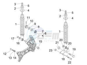 GTS 300 ie USA drawing Rear suspension - Shock absorber - s